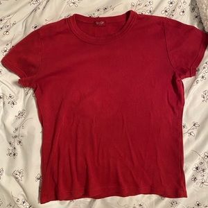 Basic red brandy crop top